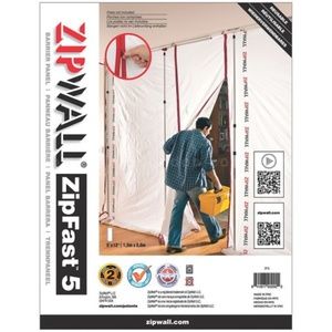 ZipWall® ZipFast™Reusable Barrier Panels, 10 Foot Panel WHITE